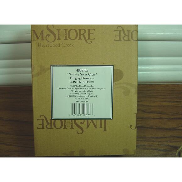JIM SHORE NATIVITY SCENE CROSS ORNAMENT-2007--#4008105 - Picture 4 of 4
